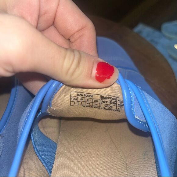 Vionic Blue Suede Sneakers Womens 9 - Picture 5 of 6